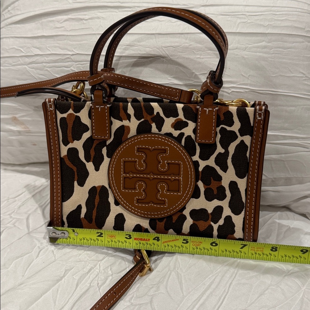 Tory Burch Ella Leopard Canvas Mini Tote - Picture 2 of 4